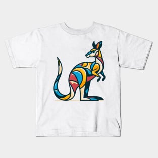 Pop art kangaroo illustration. cubism illustration of a kangaroo Kids T-Shirt